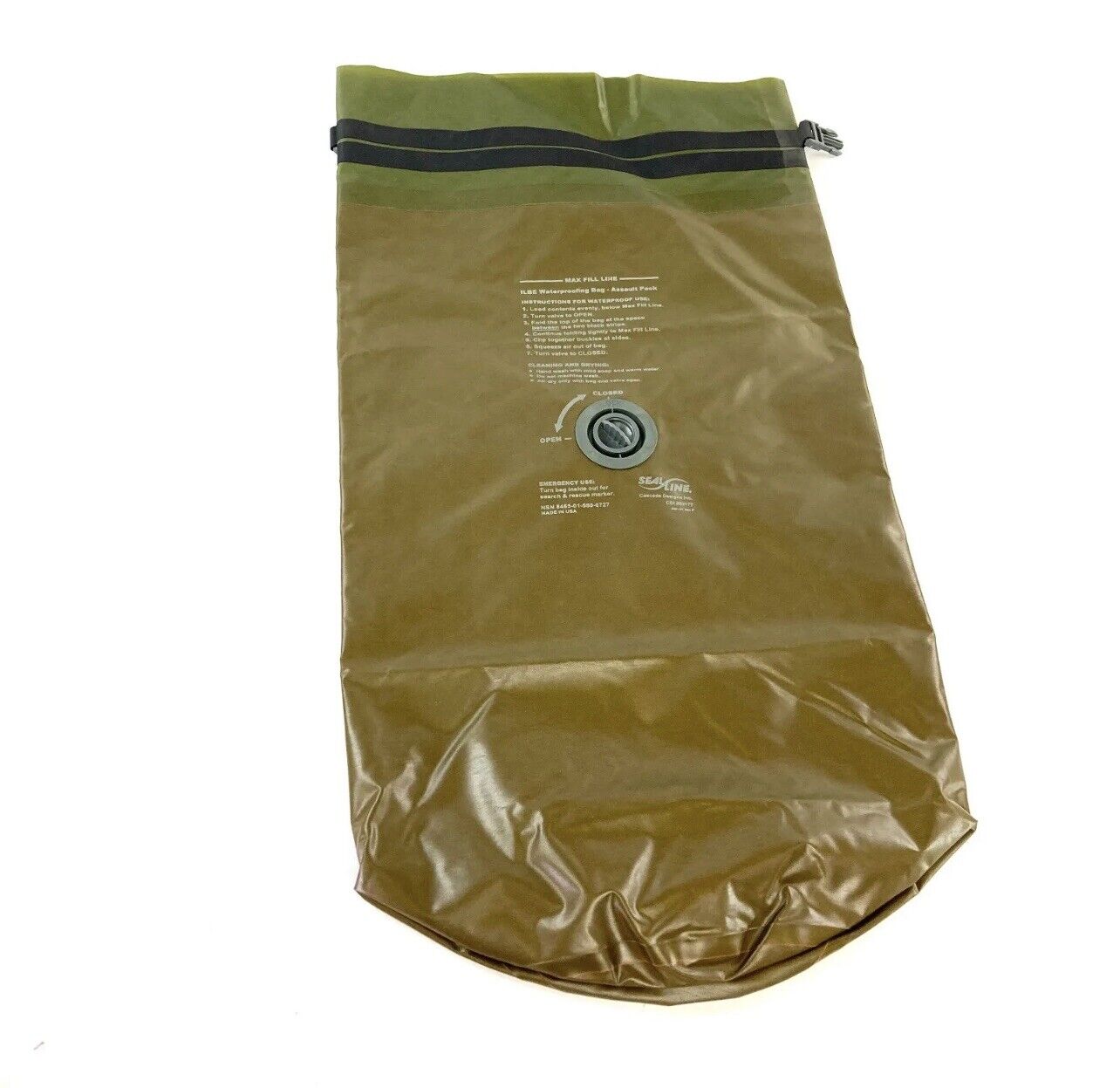 NEW USMC ILBE Assault Pack Waterproof Liner 56L Coyote Brown Dry Bag