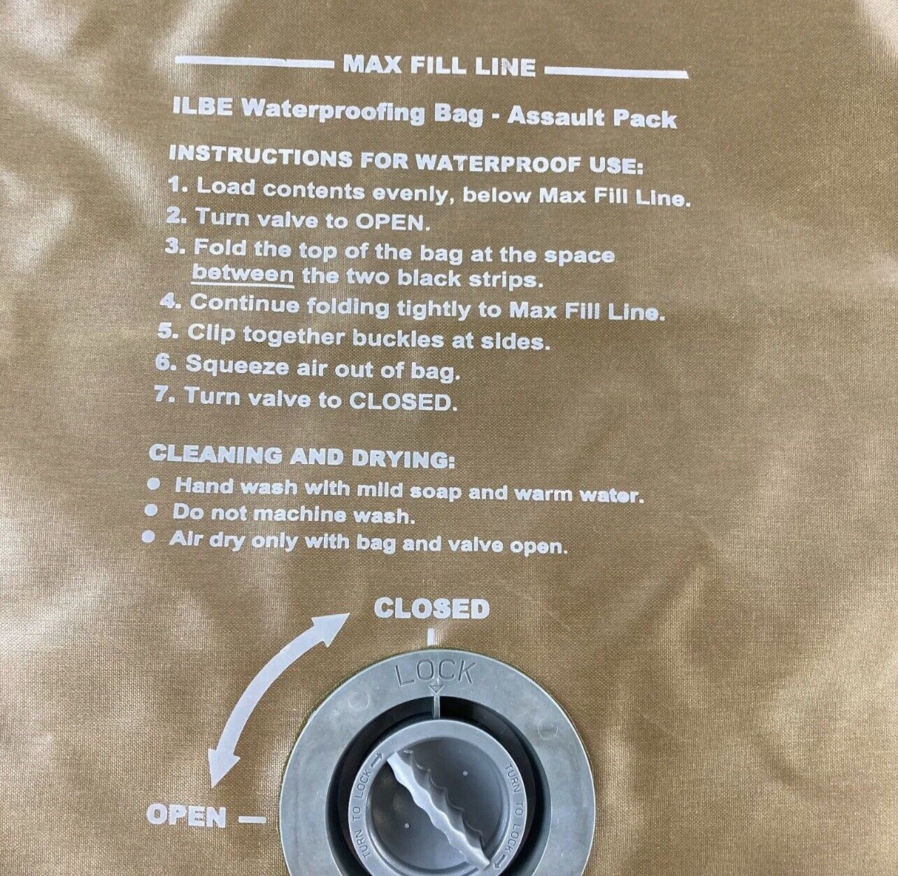 NEW USMC ILBE Assault Pack Waterproof Liner 56L Coyote Brown Dry Bag
