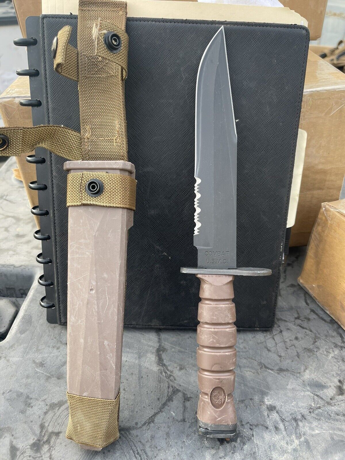 Ontario USA USMC OKC3S Combat Survial Knife & Sheath