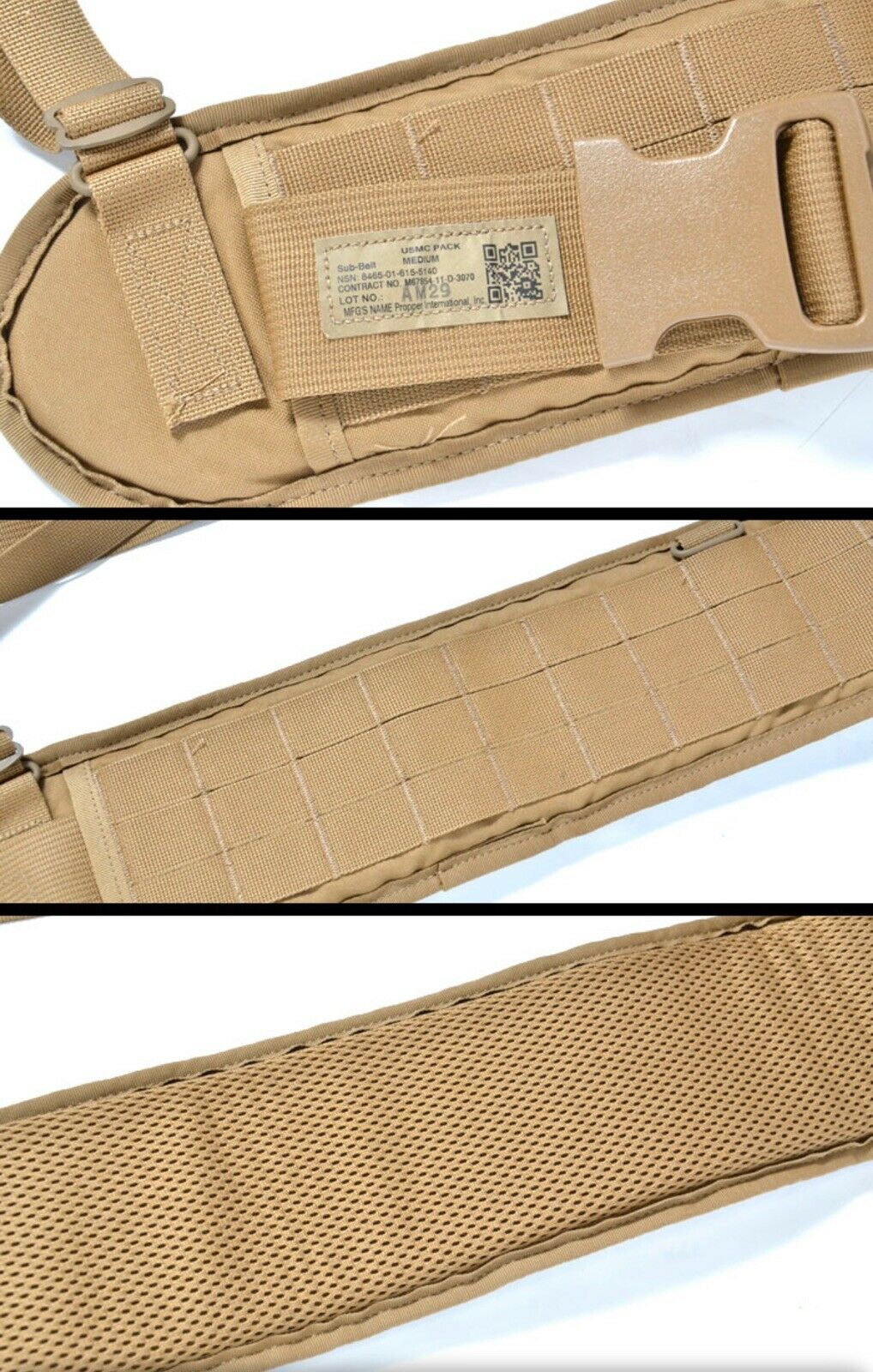 USMC Sub Belt, w/ Suspenders, Coyote