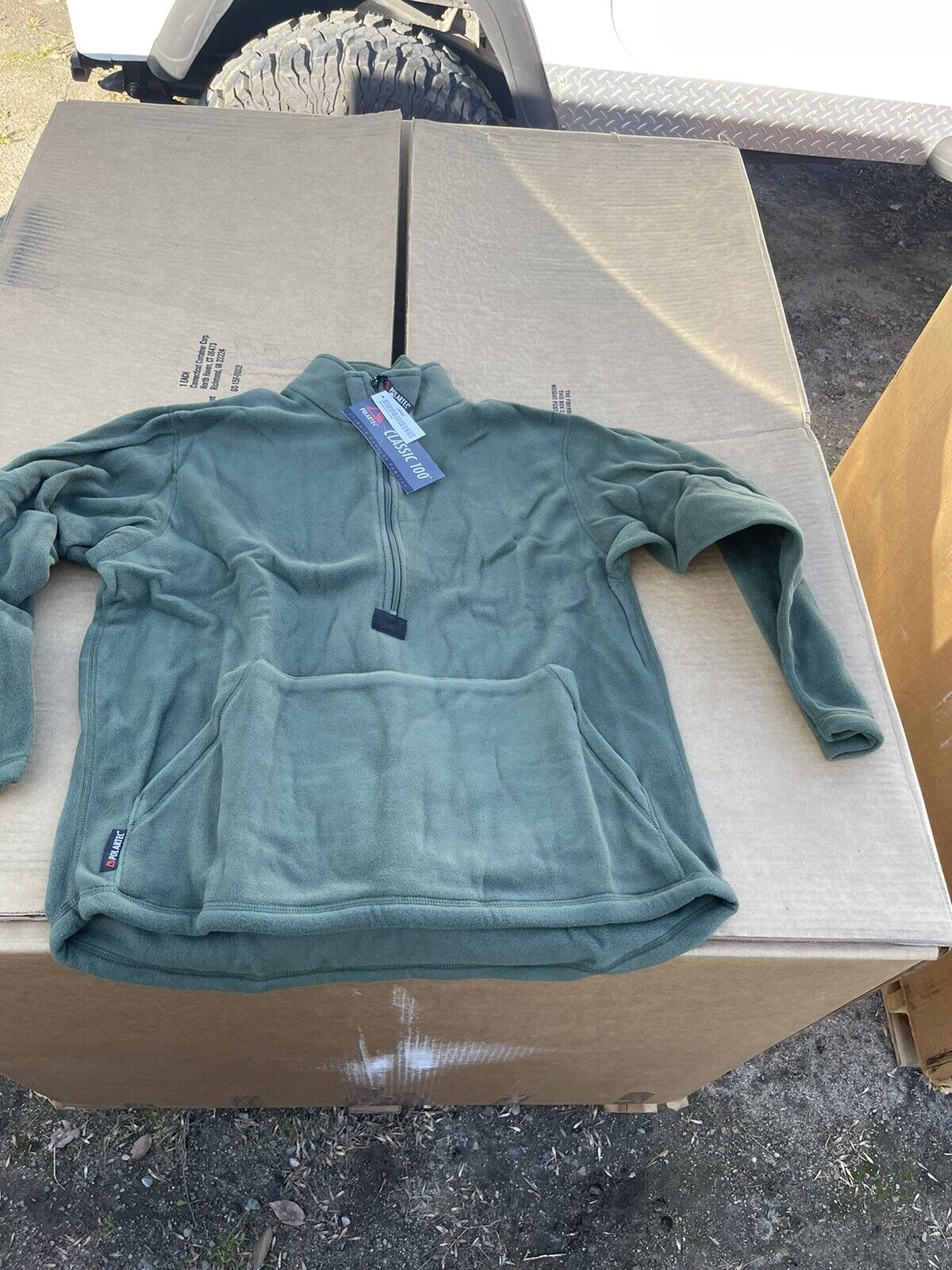 USMC Fleece Pullover Peckham OD Green Made in USA New XL