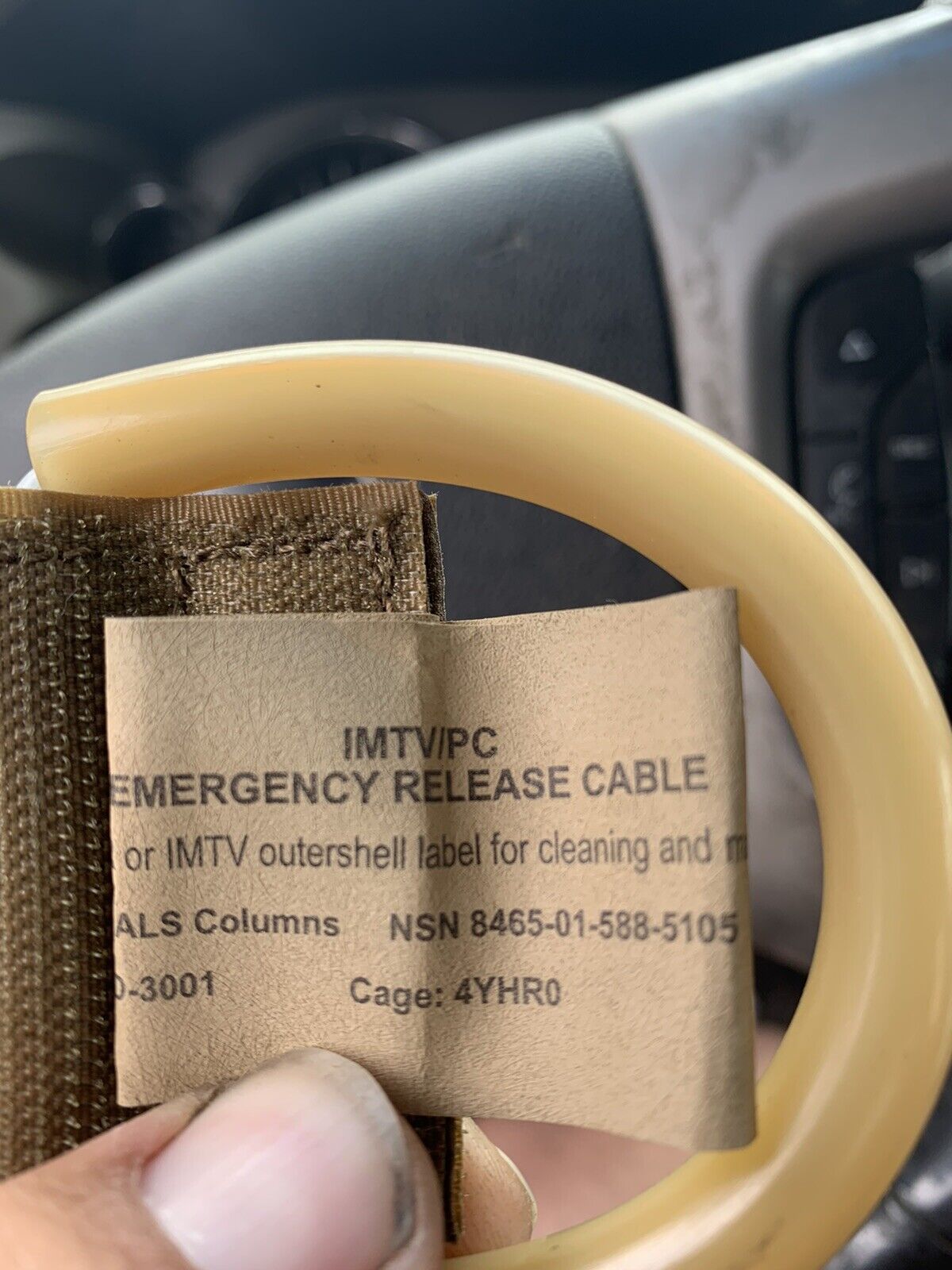 USMC IMTV/PC Quick Emergency Release Pull Cable Adjustable Sz 13-15 PALS Columns